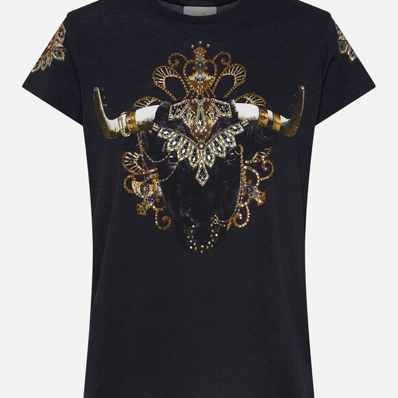 Slim Fit Round Neck T-shirt in "Its All Over Torero" - Picture 6 of 6